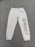 Sp5der Tonal Punk V2 sweatpants in Sport Grey feature scattered star prints and a large graphic logo down the leg
