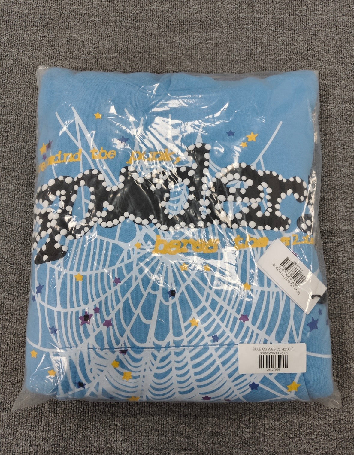 Sp5der OG Web V2 hoodie in cornflower blue