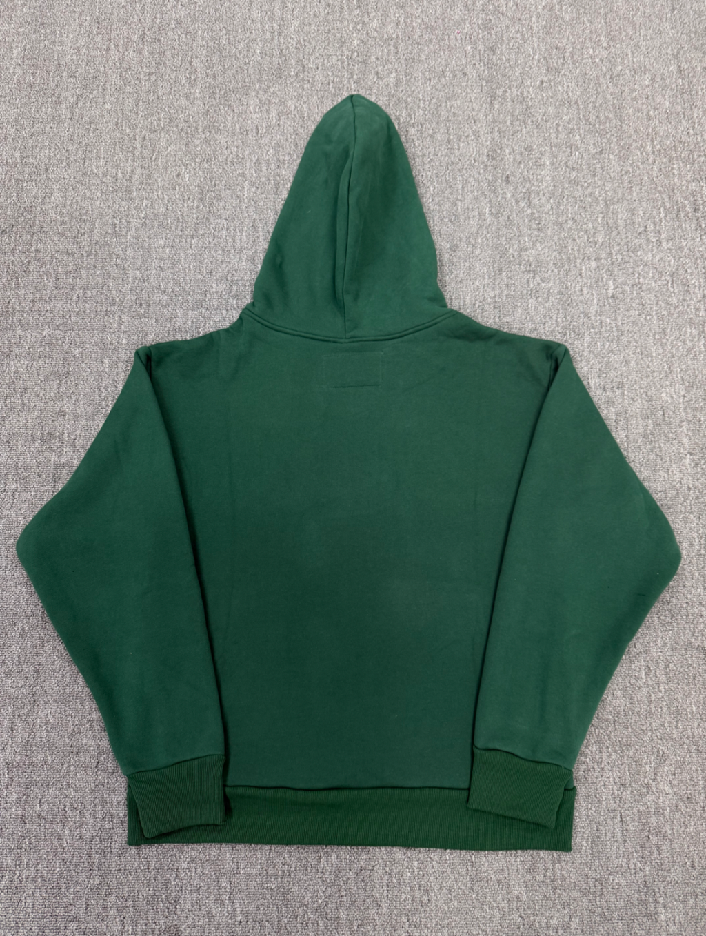Sp5der OG Web Studded Zip Hoodie in green featuring black graphic detailing
