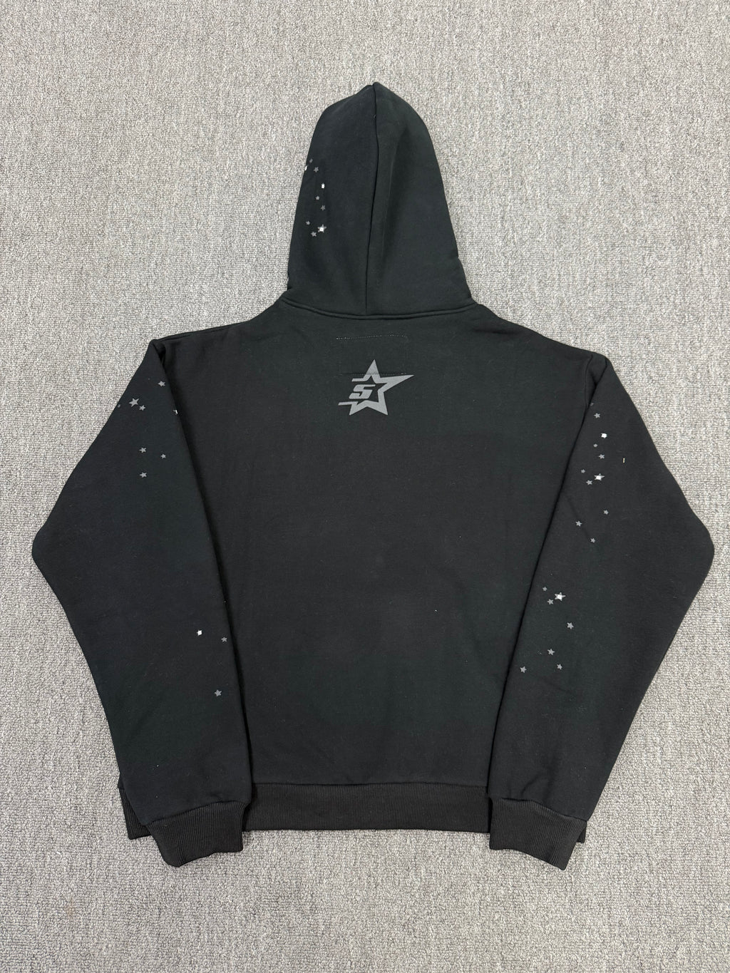 Sp5der Rhinestone Punk V2 hoodie in black with rhinestone web graphics