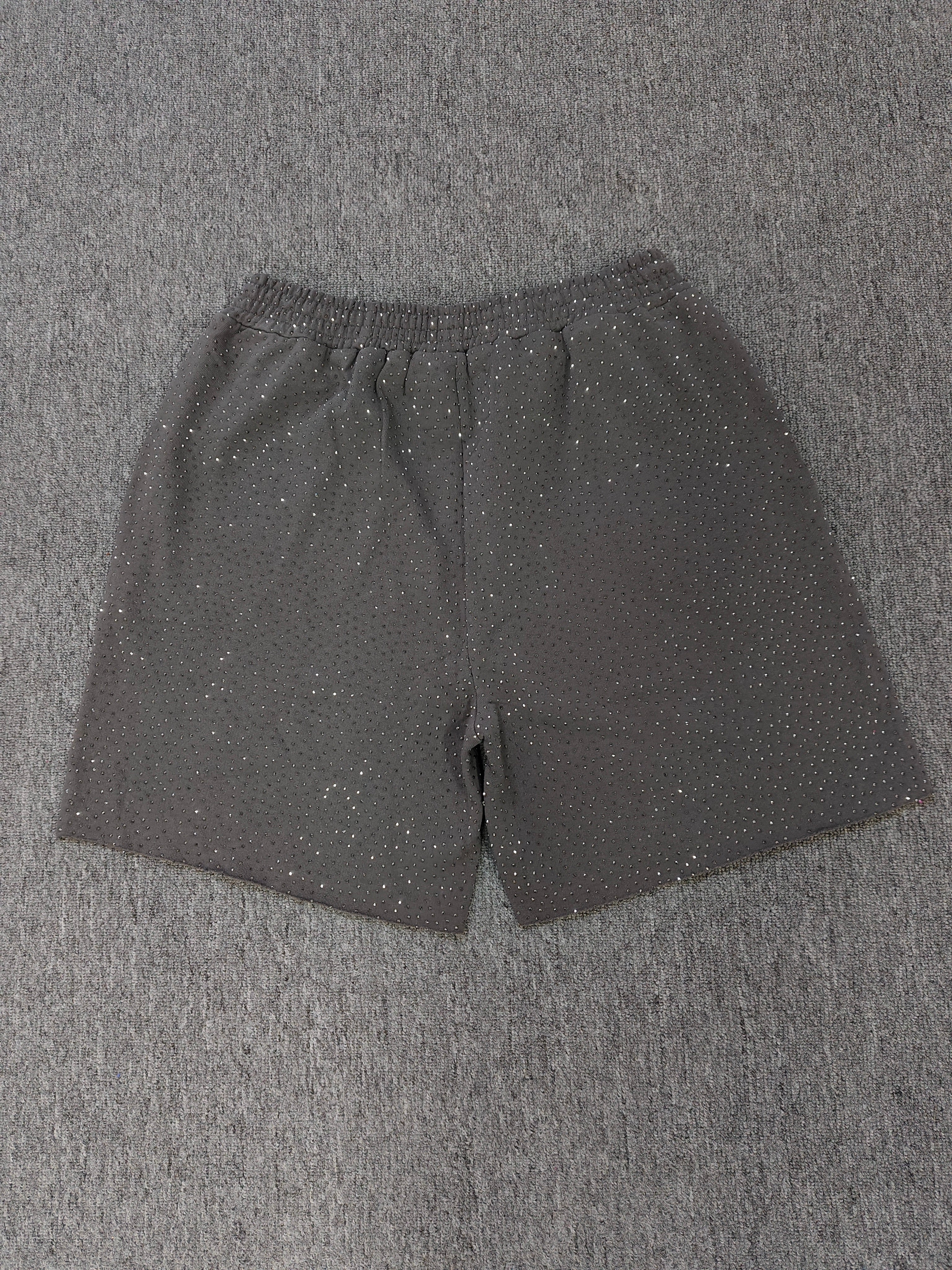 Multicolor Sp5der VVS shorts featuring all-over rhinestone details