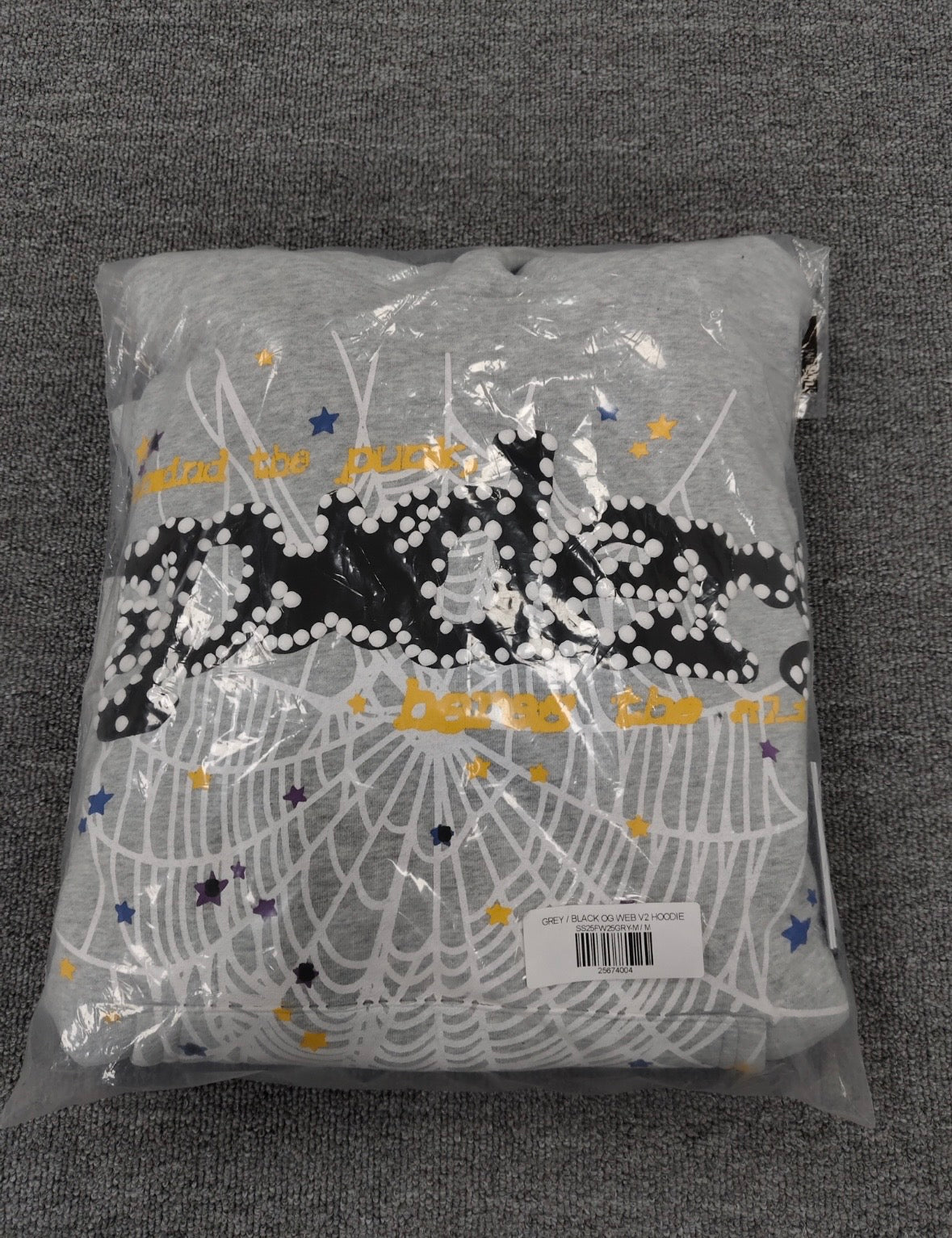 gray Spider Worldwide (SP5DER) web hoodie.