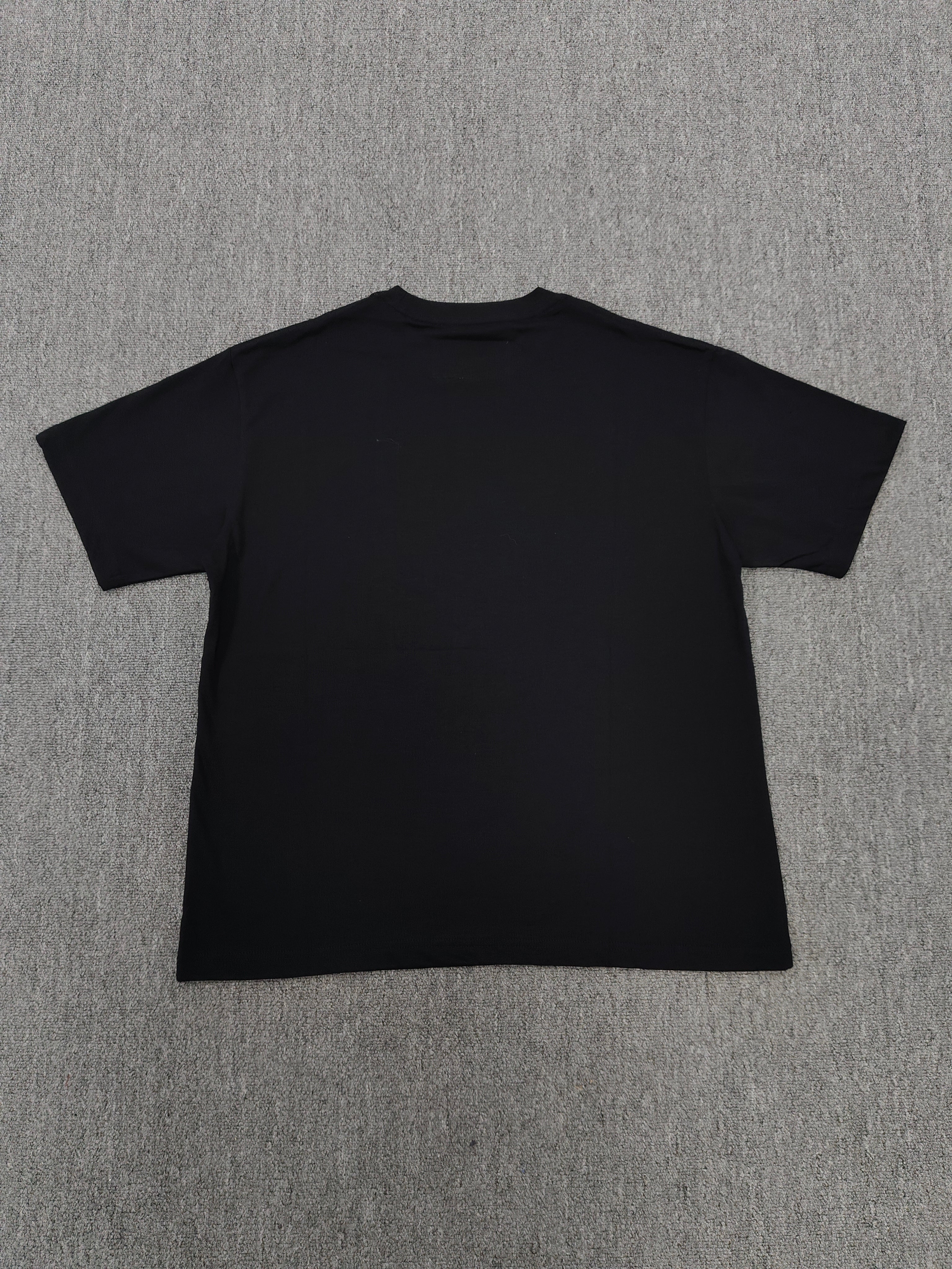 Sp5der Phantom OG Web Tee in black features a large gray spiderweb graphic on the chest