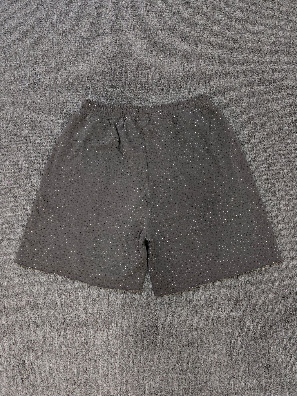 Multicolor Sp5der VVS shorts featuring all-over rhinestone details