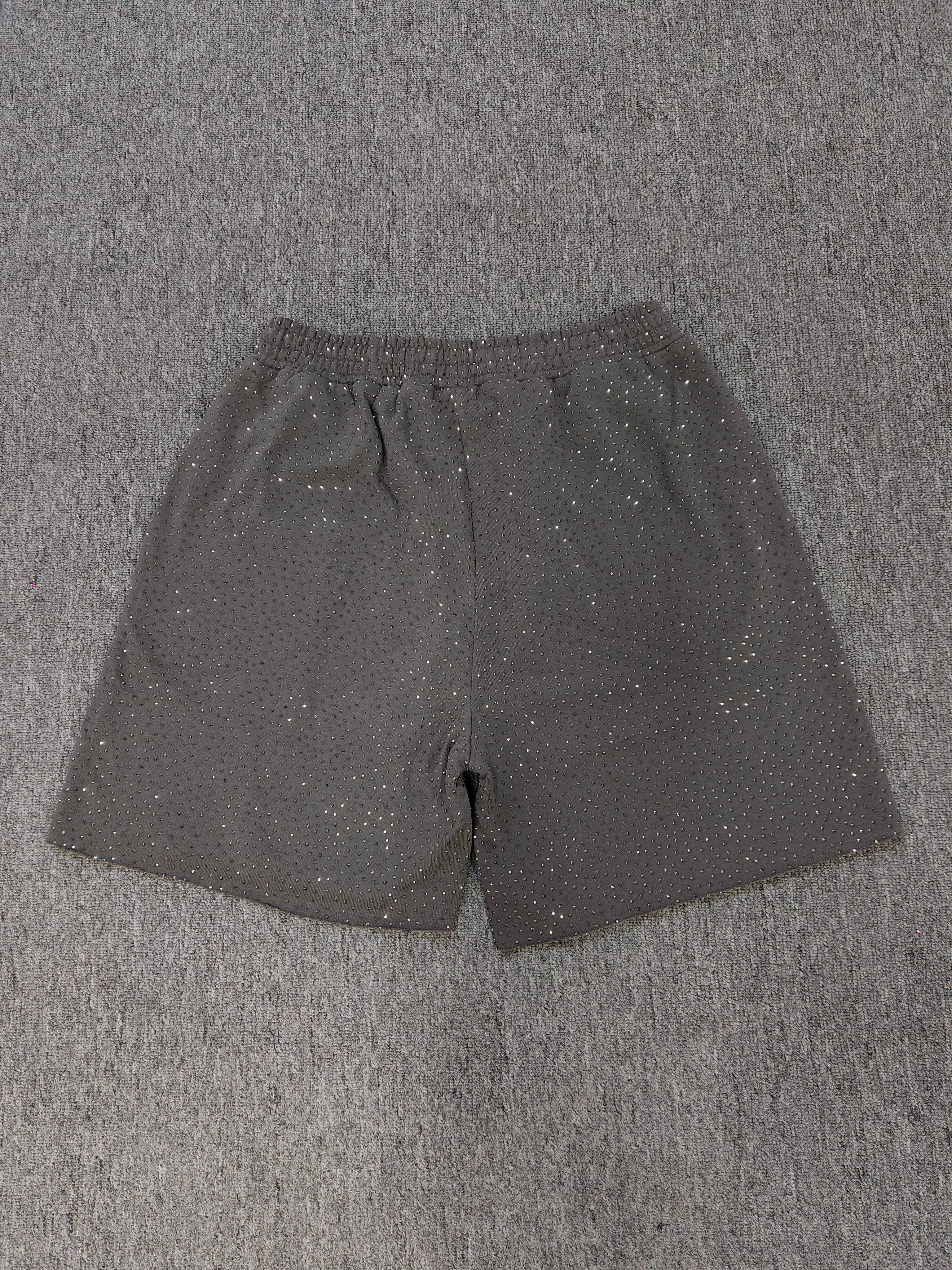 Multicolor Sp5der VVS shorts featuring all-over rhinestone details