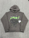 a SP5DER Punk V2 Hoodie in the Slate Grey colorway