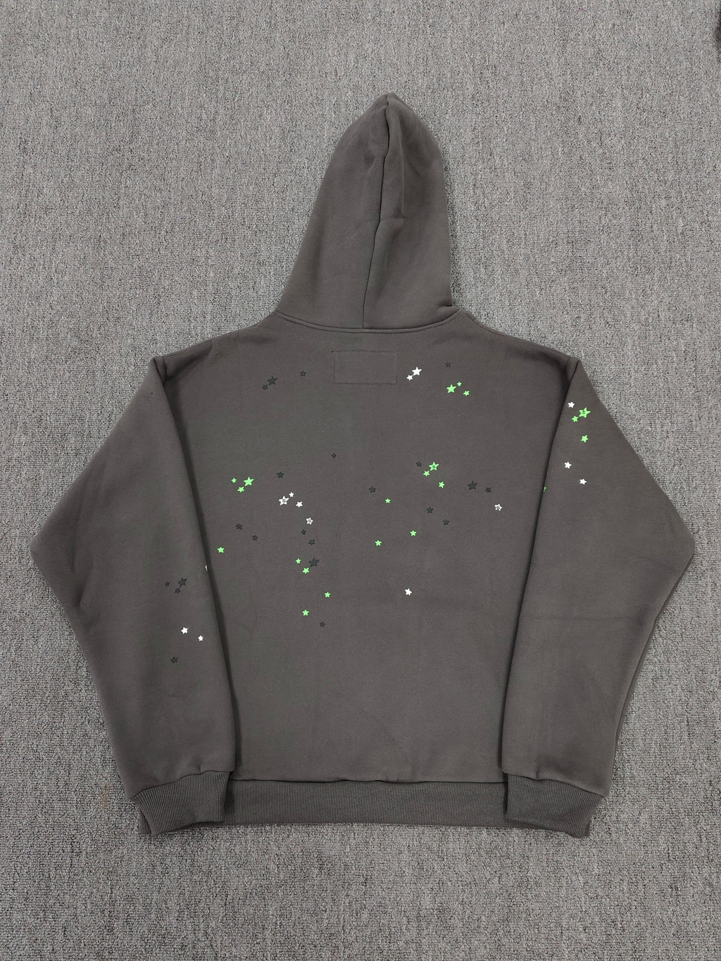 a SP5DER Punk V2 Hoodie in the Slate Grey colorway