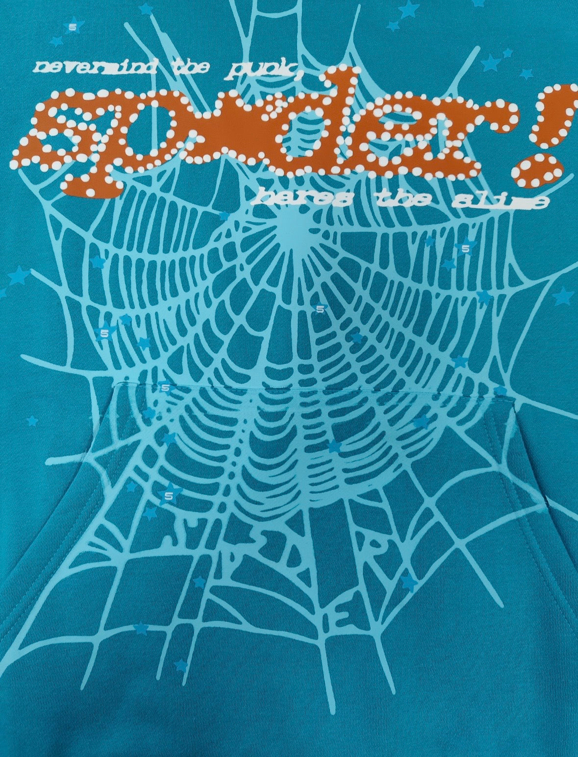 Sp5der Punk V2 Hoodie Cyan