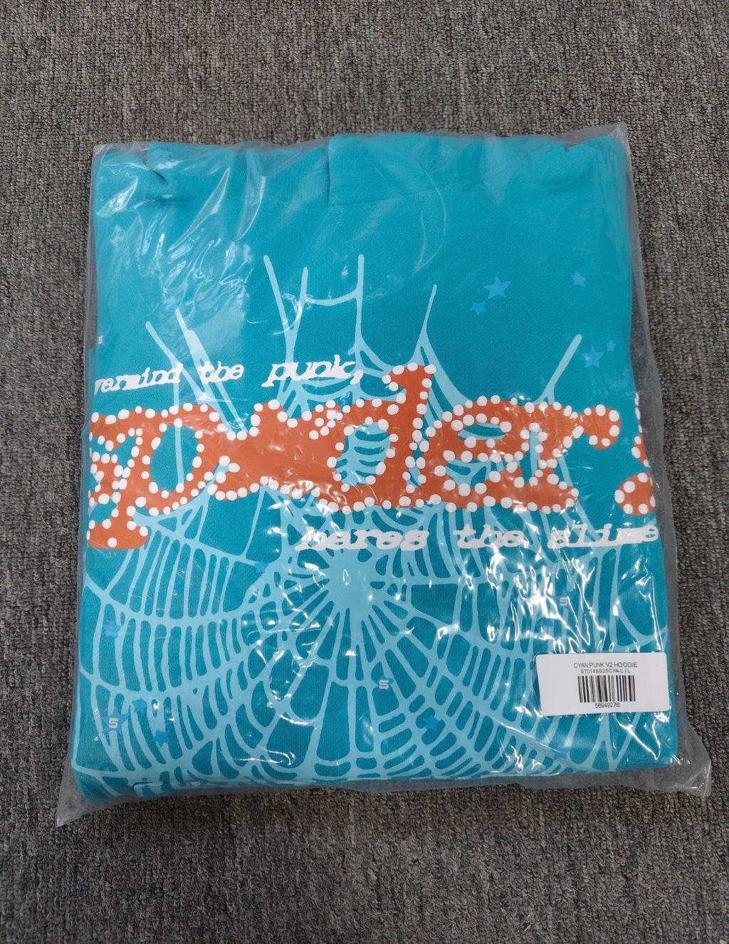 Sp5der Punk V2 Hoodie Cyan
