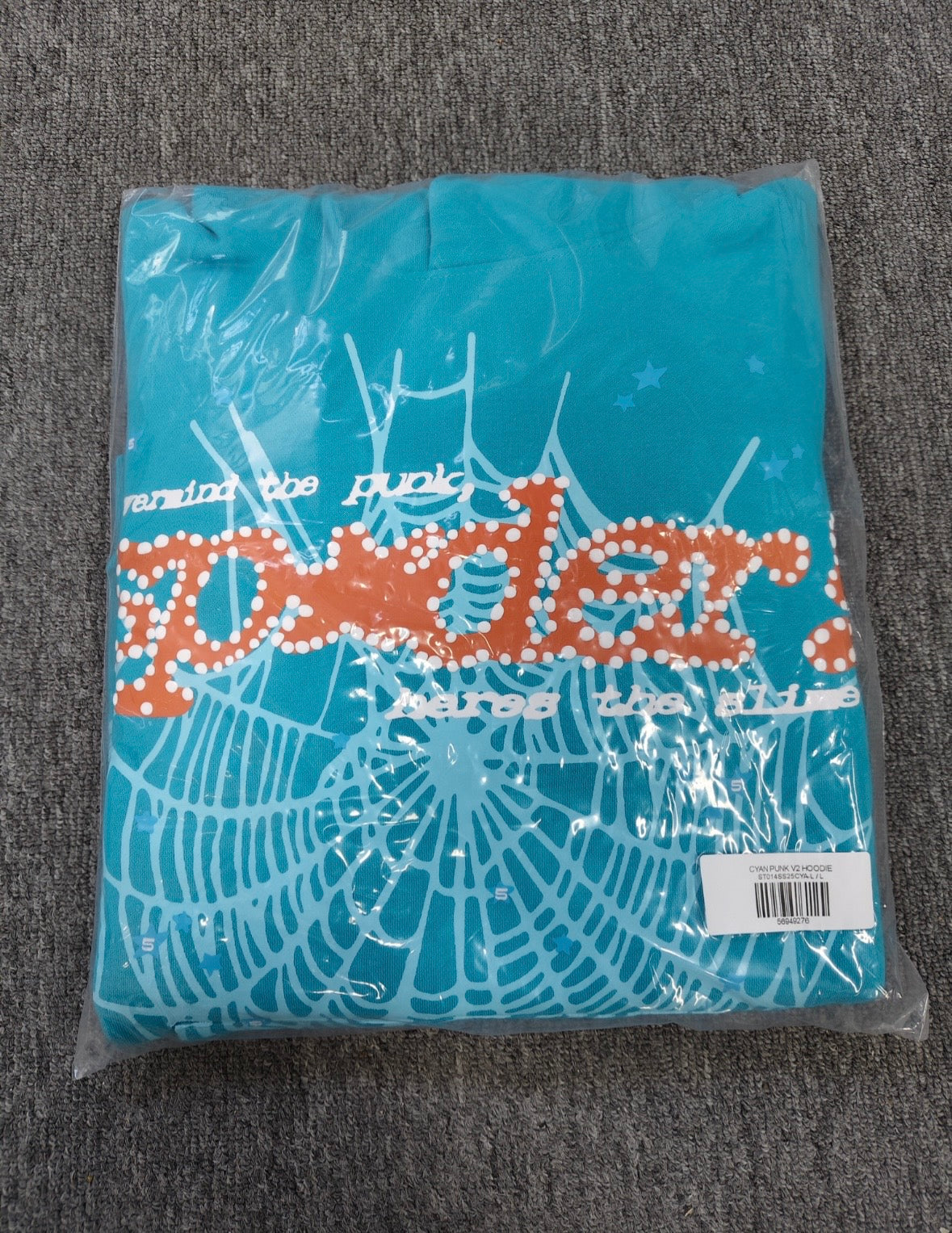 Sp5der Punk V2 Hoodie Cyan