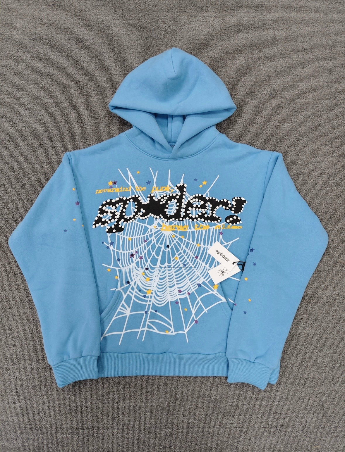 Sp5der OG Web V2 hoodie in cornflower blue