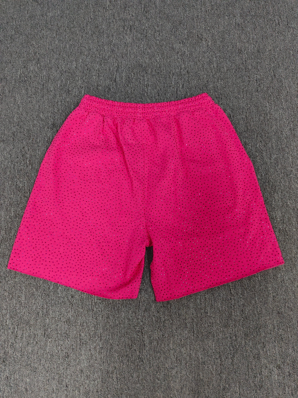 Multicolor Sp5der VVS shorts featuring all-over rhinestone details