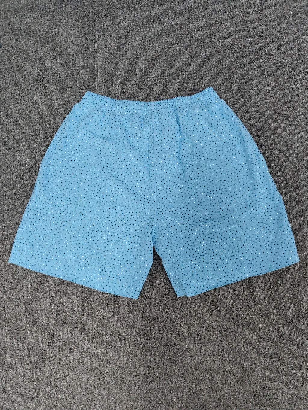 Multicolor Sp5der VVS shorts featuring all-over rhinestone details