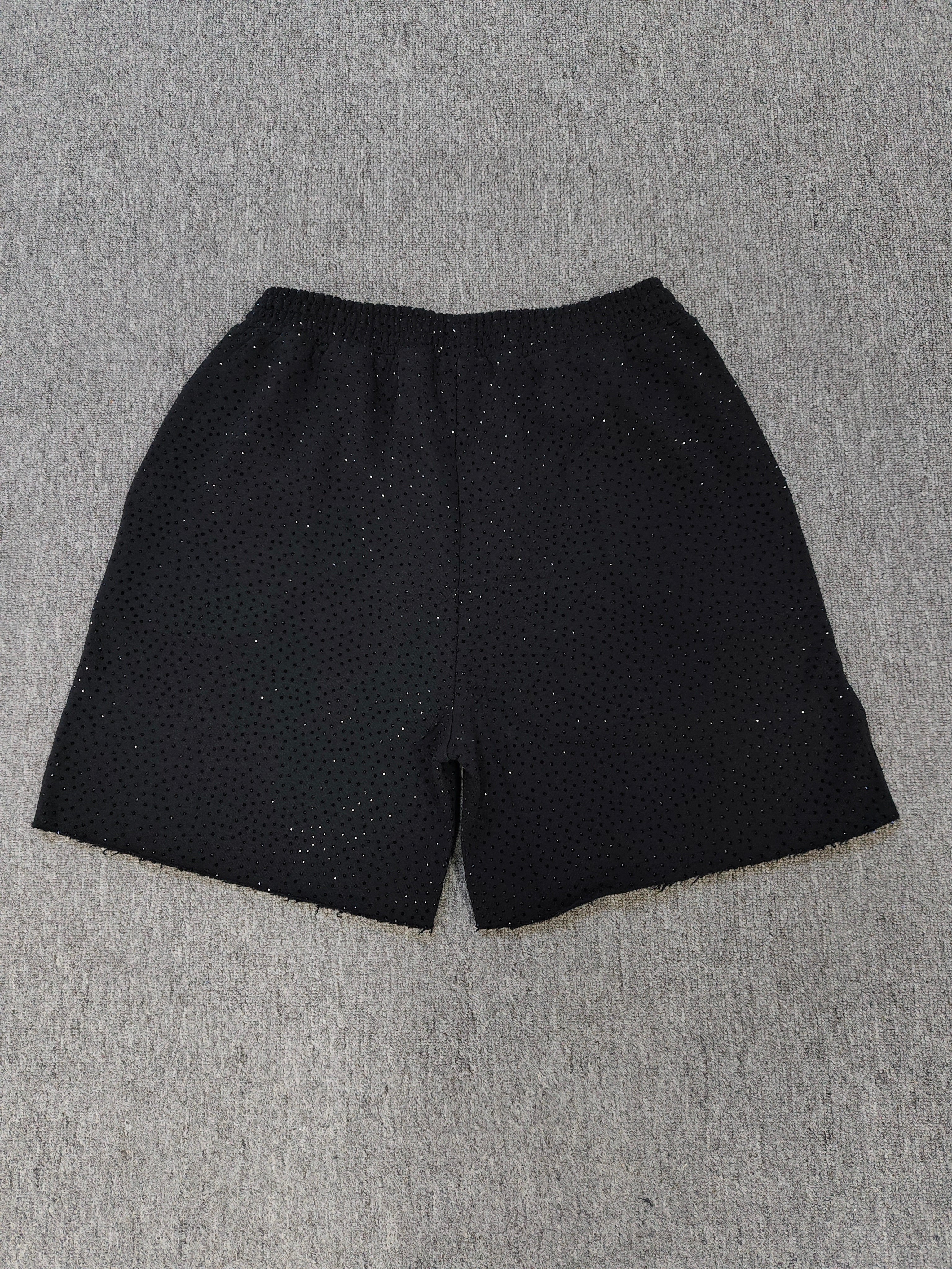 Multicolor Sp5der VVS shorts featuring all-over rhinestone details