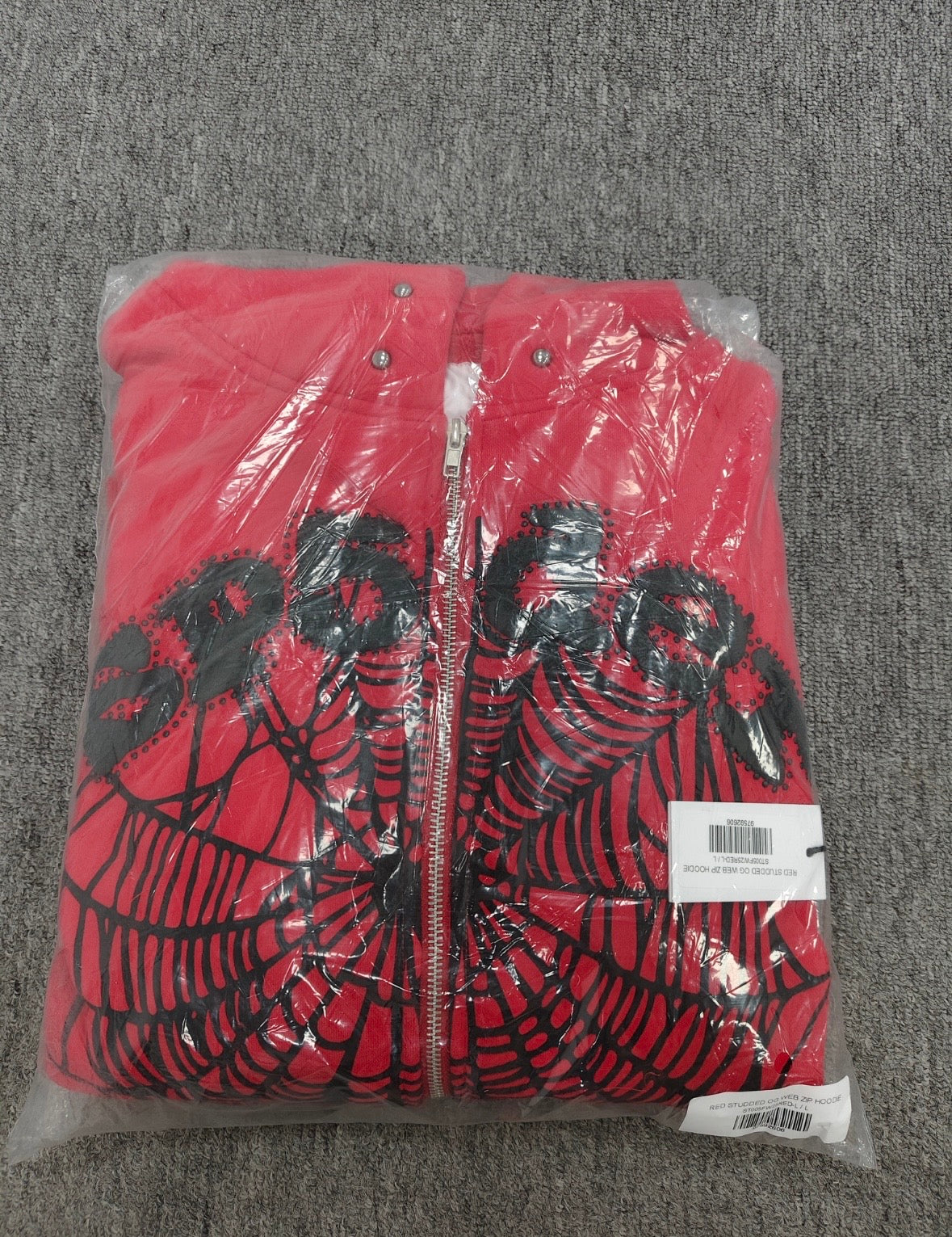 Sp5der OG Web Studded Zip
Hoodie 'Red'