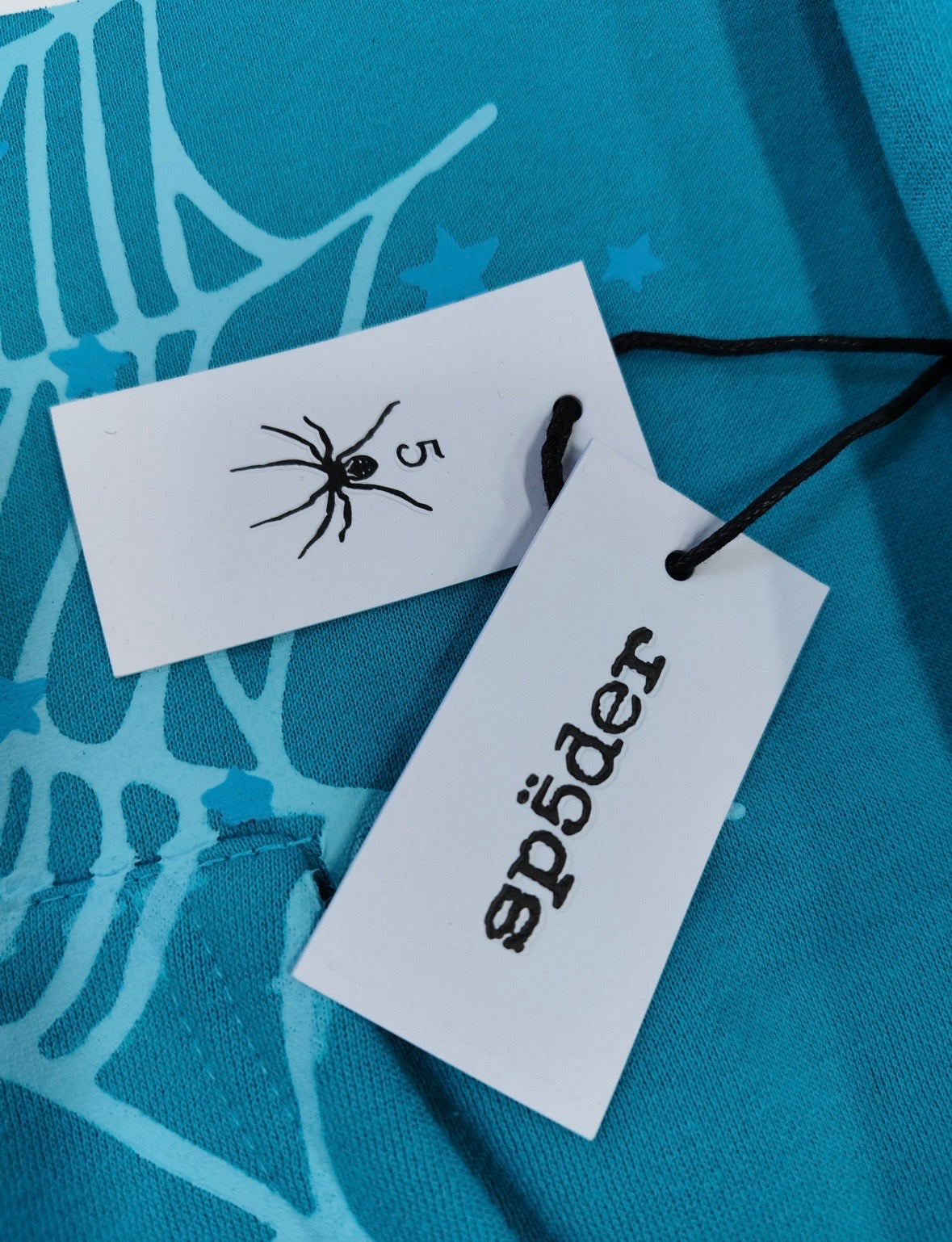 Sp5der Punk V2 Hoodie Cyan